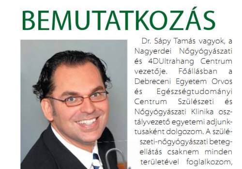 Dr. Sápy Tamás, Életfa, partner, egészség